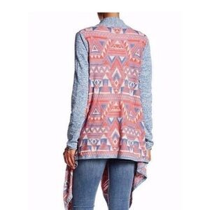 Lucky Brand Southwest Waterfall Cardigan Sweater Tribal Aztec Boho 
Size: Small